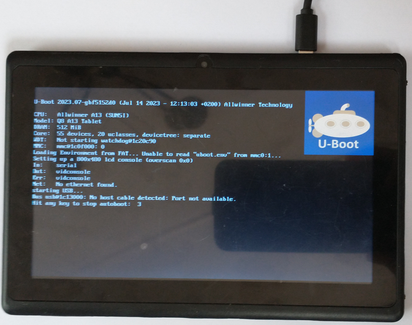 First boot of the new OS